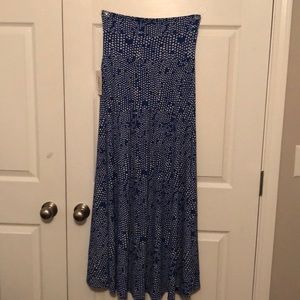 Blue and White Maxi Skirt